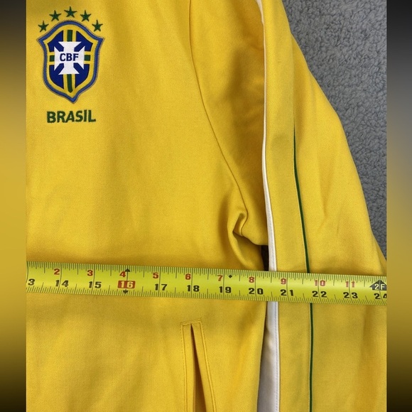 Nike Yellow and Green Bomber Jacket with Ribbed Cuffs Vintage - Picture 6 of 9